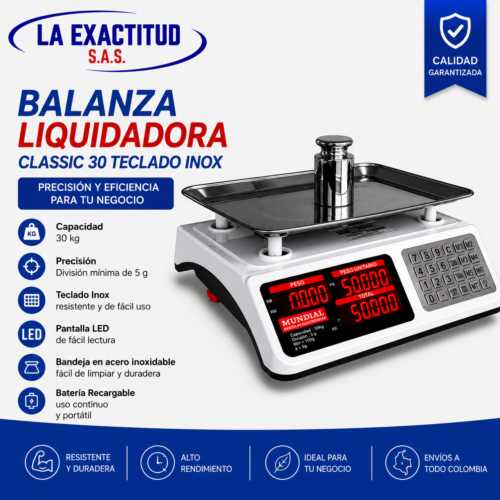 Balanza Liquidadora CLASSIC 30 Teclado Inox