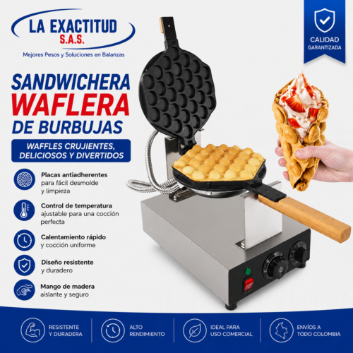 Sandwichera Waflera de Burbujas Industrial