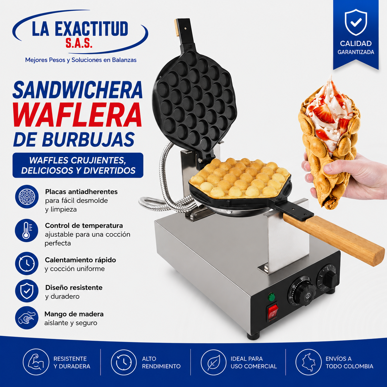 Sandwichera Waflera de Burbujas Industrial