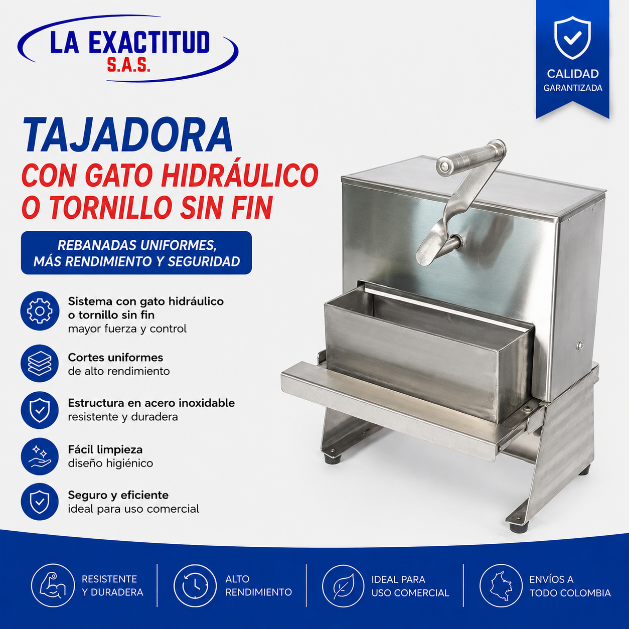 Tajadora con Gato Hidráulico o Tornillo Sin Fin