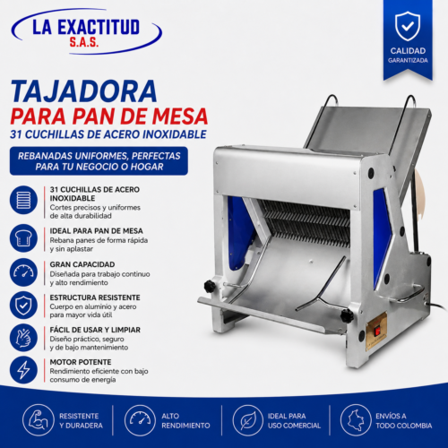 Tajadora de Pan de Mesa 31 Cuchillas